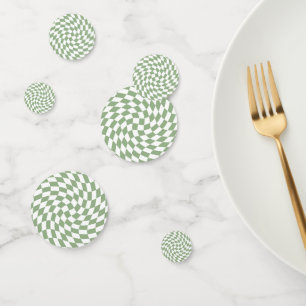 Sage Green Trouwcollectie Geruit Confetti