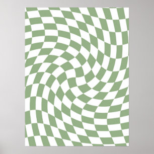 Sage Green Trouwcollectie Geruit Poster