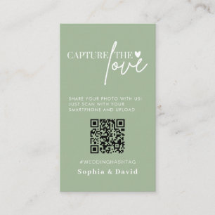 Sage Green trouwfoto's leggen de liefde QR-code va Informatiekaartje