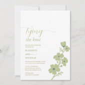 Sage Green Tying De Knoop Bloemen bruiloft Kaart (Voorkant)