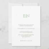 Sage Green unieke elegante huwelijksuitnodiging Kaart (Voorkant)