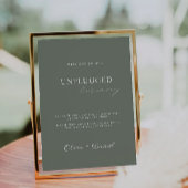 Sage Green Unplugged Ceremony Wedding Sign, Kaart