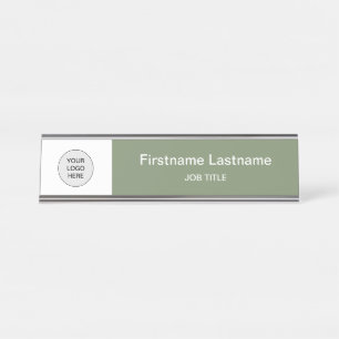 Sage Green Uw Logo Modern Bureaunaam Bord Bureau Naambordje