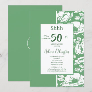 Sage Green verjaardagsuitnodiging Kaart