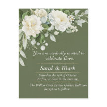 Sage Green Vintage Floral Romantic Garden Wedding