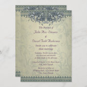 Sage Green Vintage Lace Wedding Kaart (Voorkant / Achterkant)