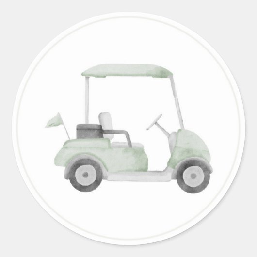 Sage green voiturette de golf autocollant (Devant)