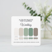 Sage Green & Warm Sand Summer Wedding Palette Card Kaart (Staand voorkant)