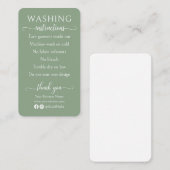 Sage Green Wasinstructies Kleding Zorg Visitekaartje (Voorkant / Achterkant)