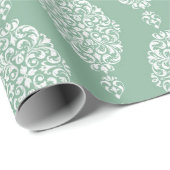 Sage Green Watercolor Pattern Cadeaupapier (Rol Hoek)