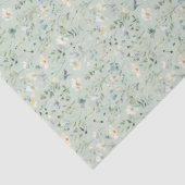 Sage Green Watercolor Small Wildflowers Tissuepapier (Detail)
