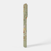 Sage Green Watercolor Wildflowers Pattern Name iPhone Hoesje (Rechterkant)