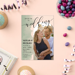 Sage Green Waterverf Join Us Arch Fotobruiloft Acryl Uitnodigingen