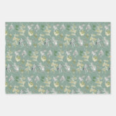 Sage Green Waterverf Leaves Inpakpapier Vel (Voorkant 3)