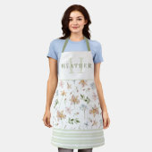 Sage Green Waterverf Spring Floral Monogrammed Schort (Gedragen)