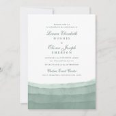 Sage Green Waterverf Wedding Invitations Kaart (Voorkant)