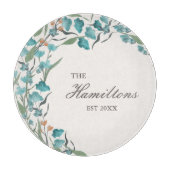 Sage Green Waterverf Wilde bloem Vastgesteld Snijplank (Voorkant)