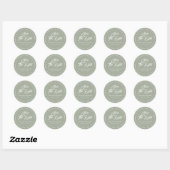 Sage Green We gaan trouwen, red de datum Ronde Sticker (Vel)