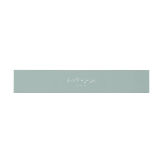 Sage Green | Weddenschap Belly Band Uitnodigingen Wikkel (Vlak)