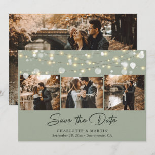 Sage Green Wedding 4 Foto Collage Save the Date