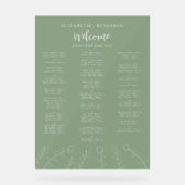 Sage Green Wedding Alphabetical Seating Chart  (Recto)