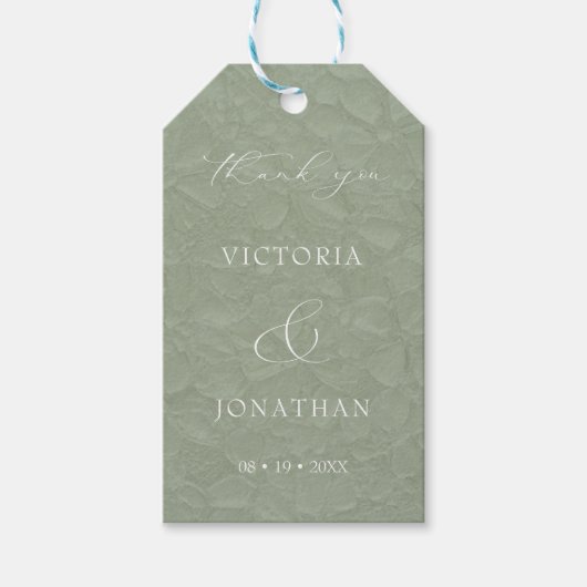 Sage Green Wedding Bedankt Cadeaulabel (Voorkant)