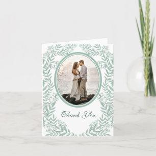 Sage Green Wedding Botanical Bedankkaart