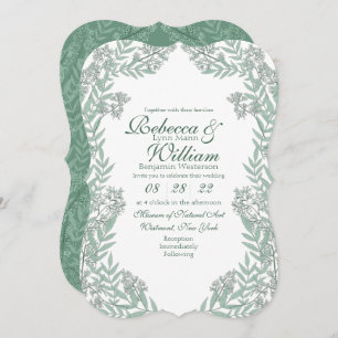 Sage Green Wedding  Botanical Kaart