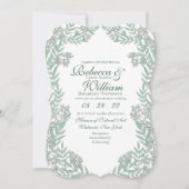 Sage Green Wedding  Botanical Kaart (Voorkant)