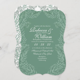 Sage Green Wedding Botanical Kaart