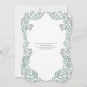 Sage Green Wedding Botanical Kaart (Achterkant)