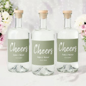 Sage Green Wedding Cheers Elegant Likeurfles Etiket