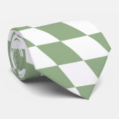 Sage Green Wedding Collectie Check Gecontroleerd Stropdas (Opgerold)