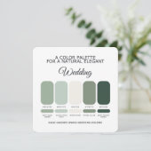 Sage Green Wedding Color Palette Card Kaart (Staand voorkant)