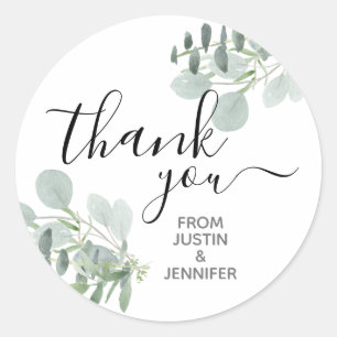 Sage Green Wedding Colors Bedankt Ronde Sticker