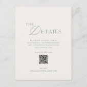 Sage Green Wedding Details Card with QR Code Kaart (Voorkant)