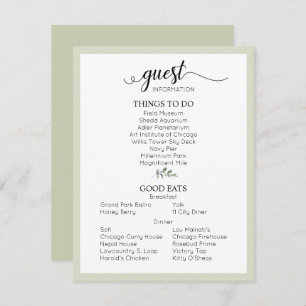 Sage Green Wedding Details gastinformatie Informatiekaartje