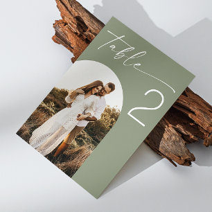 Sage Green Wedding   Elegante minimalistische boog Kaart