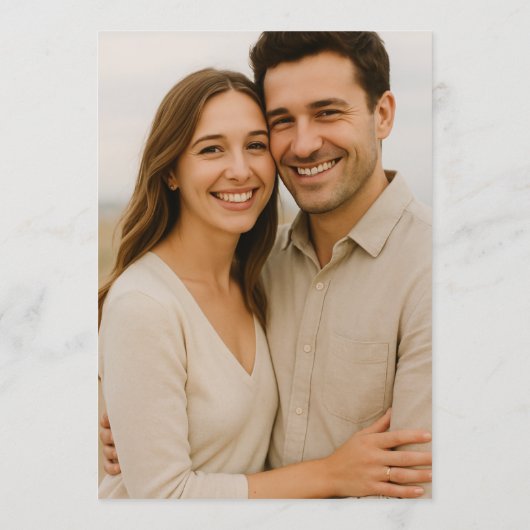 Sage Green Wedding Elopement Minimal Photo Kaart (Achterkant)