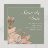 Sage Green Wedding Enregistrer la date Invitation (Devant / Derrière)