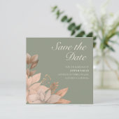Sage Green Wedding Enregistrer la date Invitation (Debout devant)