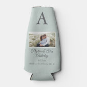 Sage Green Wedding Favoriet Foto Fles Koeler (Voorkant)