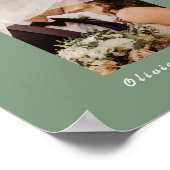 Sage Green Wedding FOTO Tafelnummer Poster (Hoek)