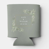 Sage Green Wedding Greenery Foliage Blikjeskoeler (Achterkant)