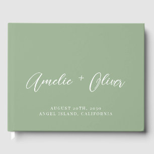 Sage Green Wedding Guest Book Gastenboek