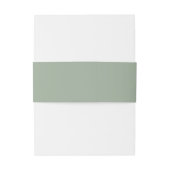 Sage Green Wedding Invitation Belly Band Uitnodigingen Wikkel (Achterkant Voorbeeld)