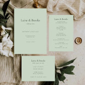 Sage Green Wedding Invitation | Minimal Typography