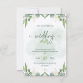 Sage Green Wedding Invitation Sjabloon Bewerkbaar Kaart (Voorkant)