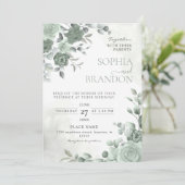 Sage Green Wedding Kaart (Staand voorkant)