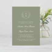 Sage Green Wedding Kaart (Staand voorkant)